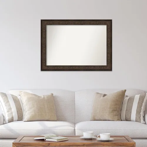 Vista 129 de Amanti Art Espejo de pared personalizado no biselado (25 x 25 pulgadas), marco de bronce acentuado, varios tamaños personalizados, espejo de baño