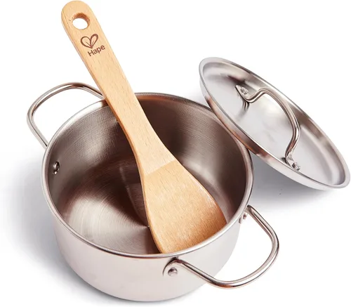 Vista 7 de Hape Chef's Choice - Kit de cocina de madera para niños, juego de accesorios de cocina y alimentos Multicolor