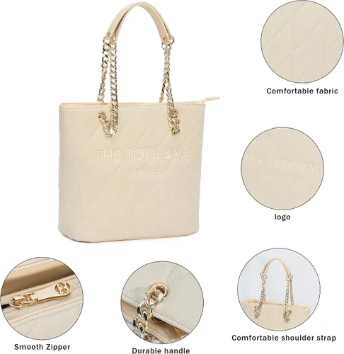 Vista 4 de Chinllo Bolso de mano para mujer, bolso mediano con asa superior