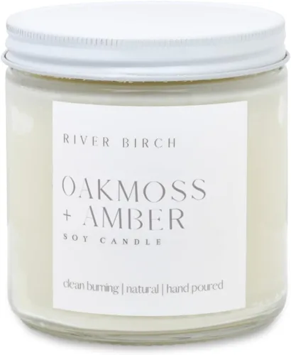 Vista 35 de River Birch Candles - Vela perfumada de almendra y miel Velas en tarro de ámbar de soja de primera calidad, totalmente naturales, no tóxicas, 8.5