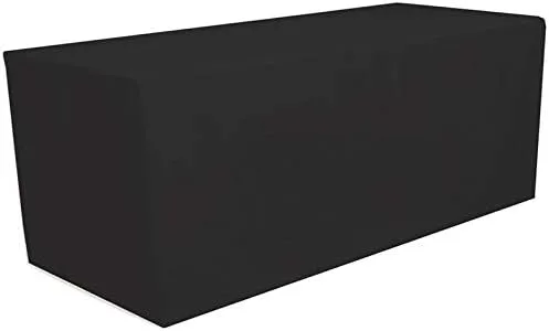 Vista 5 de BEEKAY Mantel rectangular de 3 caras de 4 pies de 4 pies, color negro, con parte trasera abierta, rectangular, de 48 x 24 pulgadas, de poliéster