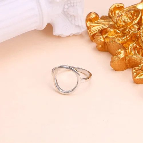 Vista 5 de DAOCHONG Anillo clásico simple de plata de ley, anillo de karma de círculo abierto, promesa, anillo de karma para mujer