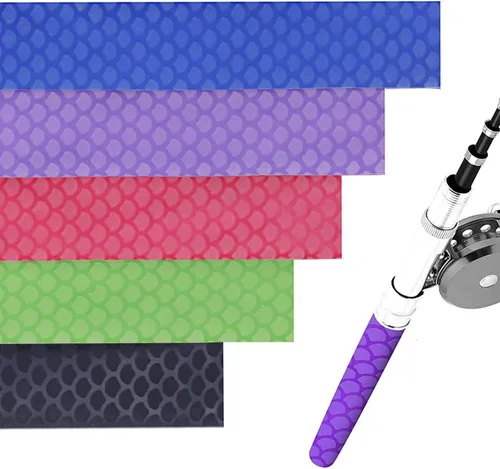 Vista 7 de Greatfishing - Funda termoretráctil con patrón de escamas de pescado para mango de caña de pescar, de corcho, con agarre antideslizante impermeable