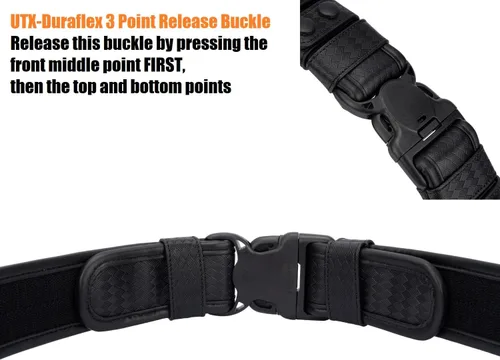 Vista 6 de TACNEX Cinturón de Servicio de Tejido de Canasta de 2" con Forro de Gancho 4 Sujetadores Cinturón Interior Reversible de 1.5" para Policía
