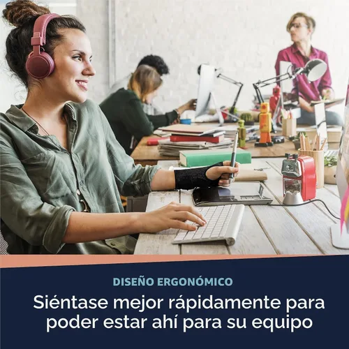 Vista 3 de Copper Compression - Muñequera, férula ortopédica ajustable con infusión de cobre para dolor, túnel carpiano, artritis, codo de tenista, tendinitis