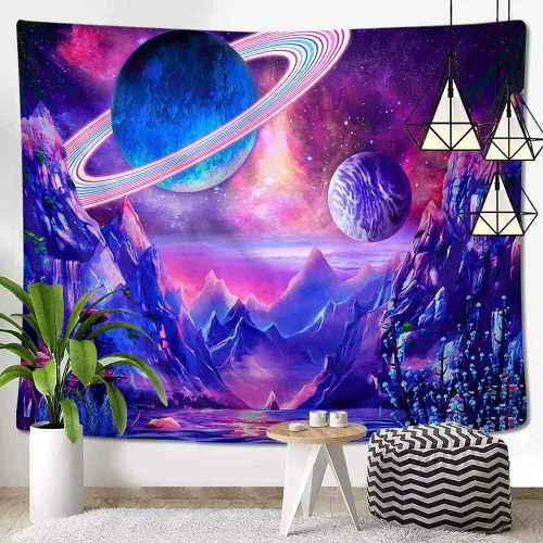 Vista 10 de Neapth Tapiz de sol para decoración de dormitorio y dormitorio, arte de pared blanco y negro, sol y luna, 59 x 59 pulgadas 1 Montaña del Sol