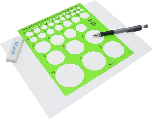 Vista 4 de Westcott LetterCraft - Plantilla para círculos grandes y pequeños (T-831)
