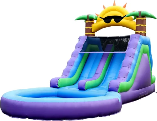 Vista 12 de Tobogán acuático inflable de grado comercial de 24 pies (L) para adultos y niños (toboganes dobles), toboganes acuáticos de PVC resistente