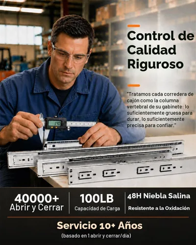 Vista 5 de Gobrico Diapositivas de cajón de 22 pulgadas, cierre suave automático, extensión completa, rodamiento de bolas, guías para gabinete de cocina