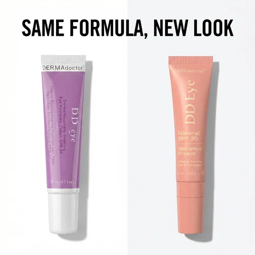 Vista 4 de DERMAdoctor Crema de ojos con cafeína para ojeras, iluminador antienvejecimiento, crema hidratante debajo de los ojos con SPF 30 para hinchazón