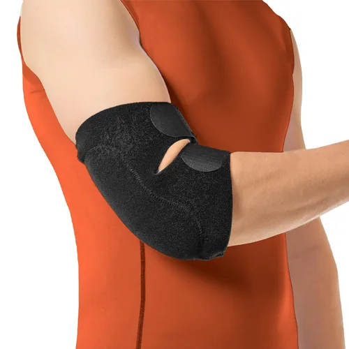 Vista 9 de BraceAbility Codera de bursitis Manga de compresión para brazo con cojín acolchado de apoyo suave para dolor de articulaciones Olecranon