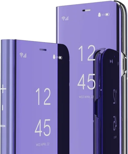 Vista 8 de Funda compatible con Samsung Galaxy S20 FE de piel transparente con purpurina y función atril a prueba de golpes, diseño de espejo de maquillaje