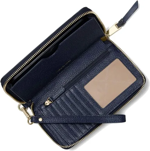 Vista 2 de Michael Kors Large Stripe Pebbled Cuero Smartphone Wristlet Wallet