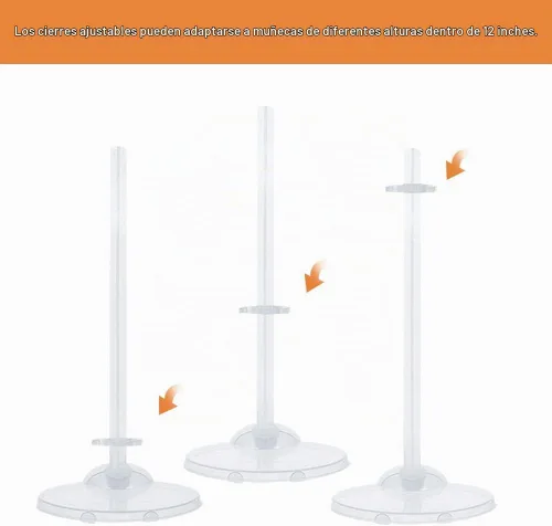 Vista 3 de 10 soportes para muñecas, soporte de exhibición de muñeca, soporte de exhibición ideal con clip de cintura ajustable para muñecas de 11 a 13 10