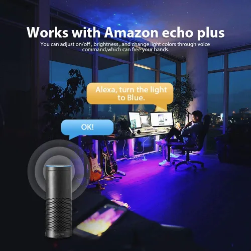 Vista 4 de GLEDOPTO Zigbee RGBCCT - Tira de luz LED USB de 6.6 ft, compatible con dispositivo Zigbee Zll Link, control de voz Amazon Alexa Echo, tira de luz