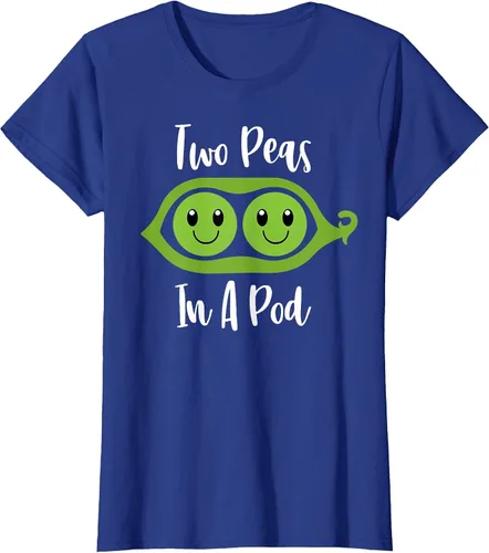 Vista 41 de Two Peas in A Pod Couples Matching Best Friend Cute Veg T-Shirt Baby Blue