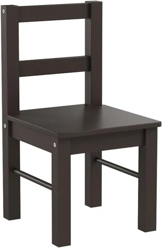 Vista 5 de UTEX Par de sillas de madera para niños para jugar o actividad, juego de 2, espresso..