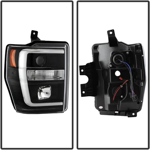 Vista 3 de ACANII - Para negro 2008 2009 2010 Ford F250 F350 Superduty Pickup LED tubo proyector faros faros Set izquierdo+derecho
