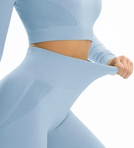 Vista 3 de Silkway Leggings para mujer, yoga y gimnasio, pantalones de cintura alta, control de abdomen, sin costuras, suaves, paquete de 3