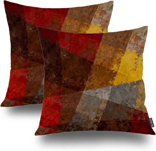 Vista 43 de Shrahala Juego de 2 fundas de almohada de mandala de color beige para exteriores, cuadradas, mandala, para interiores, de lino resistente al agua