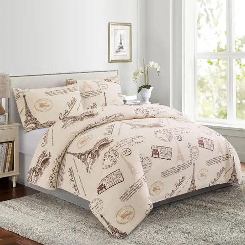 Vista 27 de Marina Decoration Juego de funda de edredón de 3 piezas con 2 fundas de almohada, diseño de rayas negras y grises, tamaño doble/matrimonial