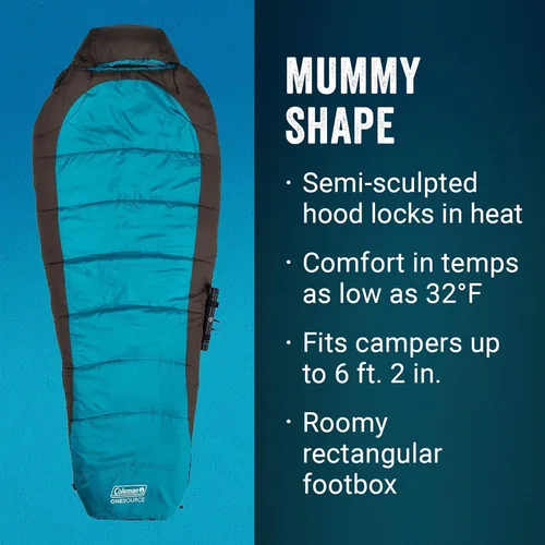 Vista 5 de Coleman OneSource - Saco de dormir térmico para mamá y batería recargable, 4 ajustes de calor ajustables que duran hasta 4 horas, saco de dormir