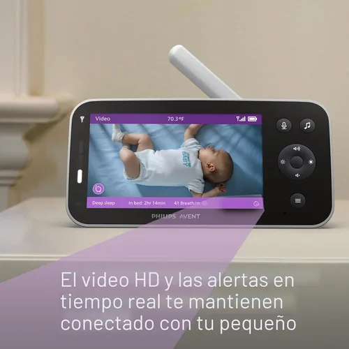 Vista 6 de Philips Avent Monitor de bebé conectado premium, cámara de 1080p, pantalla