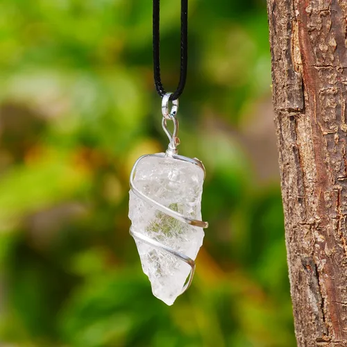 Vista 4 de Joyería de cristal crudo chakras reiki piedras preciosas curativas de prosperidad piedra de cuarzo generador de energía regalos de piedras preciosas
