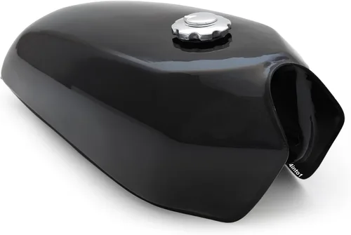 Vista 2 de The San Bruno Cafe Racer Tanque de gasolina - Negro - Depósito de gasolina y combustible para motocicleta de 2.4 galones 9L