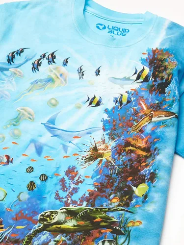 Vista 2 de Liquid Blue - Camiseta de arrecife tropical para hombre