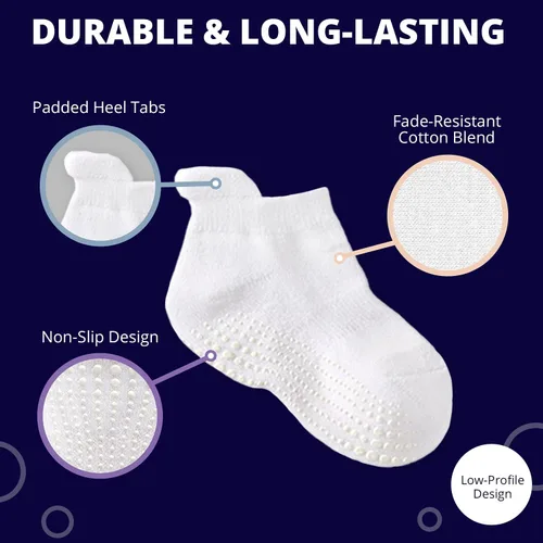 Vista 3 de LA ACTIVE Non Slip Grip Ankle Boys and Girls Socks for Babies Toddlers and Kids
