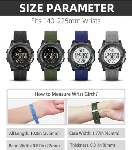 Vista 6 de Digital Watch Waterproof, Ultra-Thin Super Wide-Angle Display Sport Digital Watches for Men Women Swimming