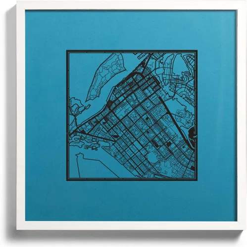 Vista 3 de O3 Design Studio Abu Dhabi - Mapa de corte de papel negro (12 x 12 pulgadas)