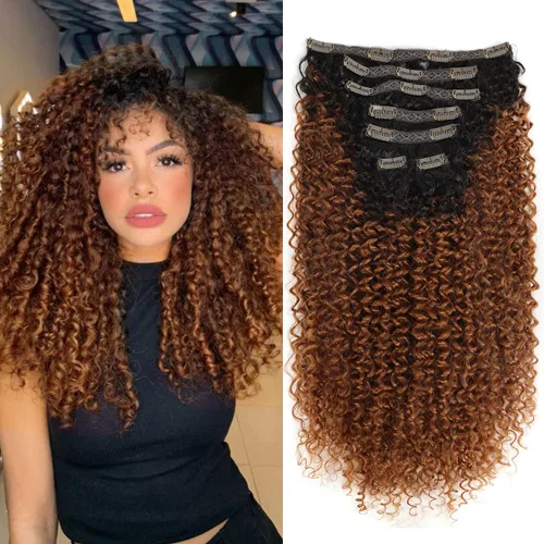 Vista 15 de BHF - Extensión de cabello rizado de 26 pulgadas, con clip de doble trama de 4.94 onzas, fibra japonesa resistente al calor, extensión de cabello