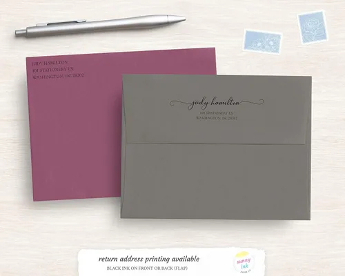 Vista 4 de Beautiful Handwriting Monogram Design Custom Flat Note Cards - Personalized Set - Modern Stationery - Gift For Her