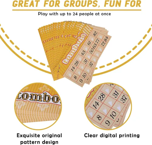 Vista 3 de Extguds Juego de bingo de Tombola, Vintage Tombola Italiano, Lotería rusa con número 1-90 para lotería, para hasta 24 jugadores