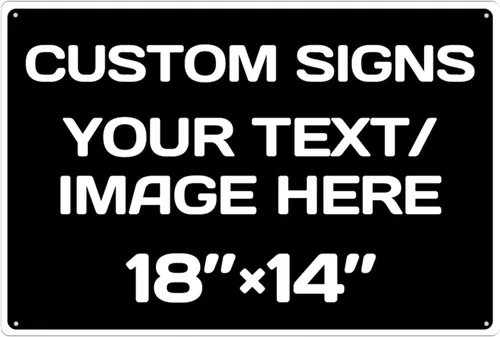 Vista 31 de Letreros metálicos personalizados de aluminio resistentes a la intemperie, texto e imagen personalizados, varios tamaños, peligro, jardín, puerta