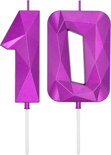 Vista 90 de DERVENTA Vela Grande de Cumpleaños Número 3D Verde Luminoso de 3.7 Pulgadas Celebración de Fiesta Aniversario Decoración Adorno para Pastel 1 Pieza
