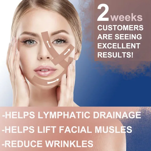 Vista 6 de Akissos Cinta de elevación miofascial facial Cinta de elevación facial Cintas tonificantes faciales Parches antiarrugas Adhesivos anticongelación
