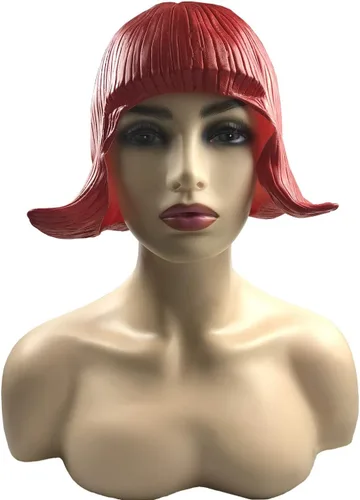 Vista 2 de MostaShow Rubber Wig Latex Full Head Cosplay Costume Halloween Wig for Women