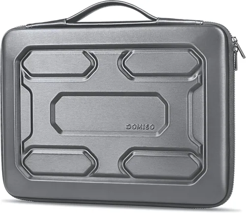 Vista 23 de DOMISO Funda para laptop de 13.3 pulgadas con asa, bolsa para computadora a prueba de golpes, funda protectora impermeable EVA para portátiles