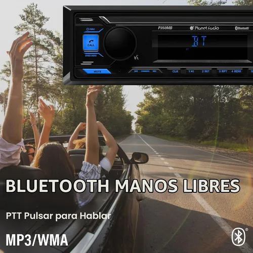 Vista 5 de Planet Audio P350MB solo DIN Bluetooth estéreo del coche, DVD, USB, entrada AUX
