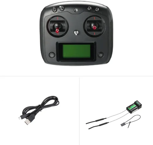 Vista 4 de GoolRC Flysky FS-i6s 2.4G 10CH AFHDS 2A Transmisor RC con receptor FS-iA6B para RC Drone Avión Multicopter Helicóptero (negro)