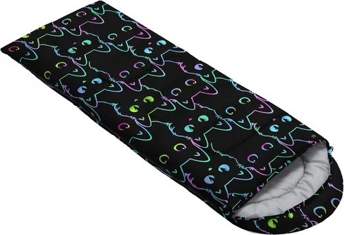 Vista 2 de BailiPromise Saco de dormir para camping, 3 estaciones, clima cálido y fresco, ligero, saco de dormir impermeable para adultos y niños, viajes y al
