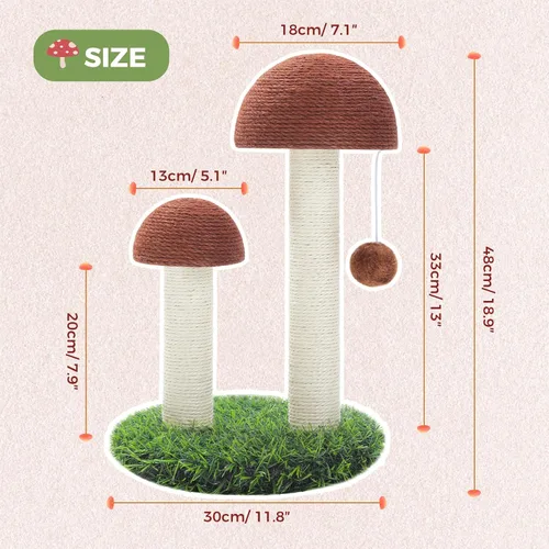 Vista 7 de PETEPELA Árbol de flores para gatos de interior, torre pequeña para gatos de 31.5 pulgadas, condominio con rampa rascador de sisal + poste rascador