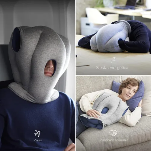 Vista 6 de Ostrichpillow Original - Almohada de viaje y almohada para siesta energizante, relleno de microperlas de alta gama, diseño patentado único, uso