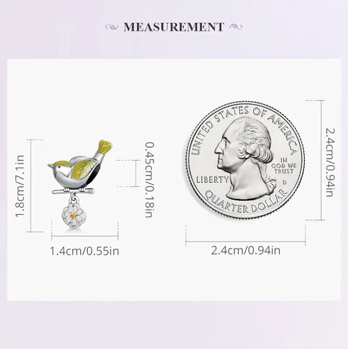 Vista 7 de MUNDELL Authentic 925 Sterling Silver Mom Heart Shaped Pistol with Rose Charm for Original Silver Bracelet or Bangle Jewelry Make Pendants