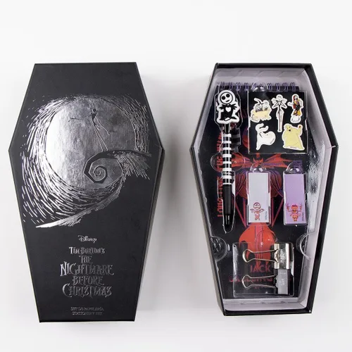 Vista 2 de Juego de papelería Nightmare Before Christmas - Incluye cuaderno, bolígrafo, pegatinas, notas y pinzas - Accesorios de papelería - Producto original