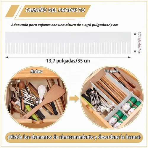Vista 2 de OJYUDD Divisores de cajones de rejilla de plástico, 12 unidades, color blanco, ajustable, ropa interior, cómoda, cajón, divisor, para almacenamiento