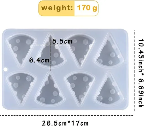 Vista 5 de Rolin Roly Molde de resina para queso, mini mousse, moldes epoxi, molde de silicona para pastel pequeño, triángulo 3D, moldes blancos, bricolaje